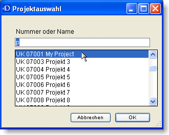 Projektauswahl "p"